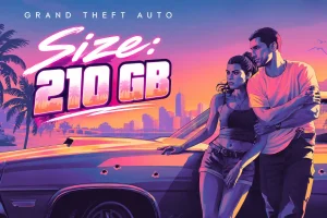 Neon Sunset Car with 210 GB Text